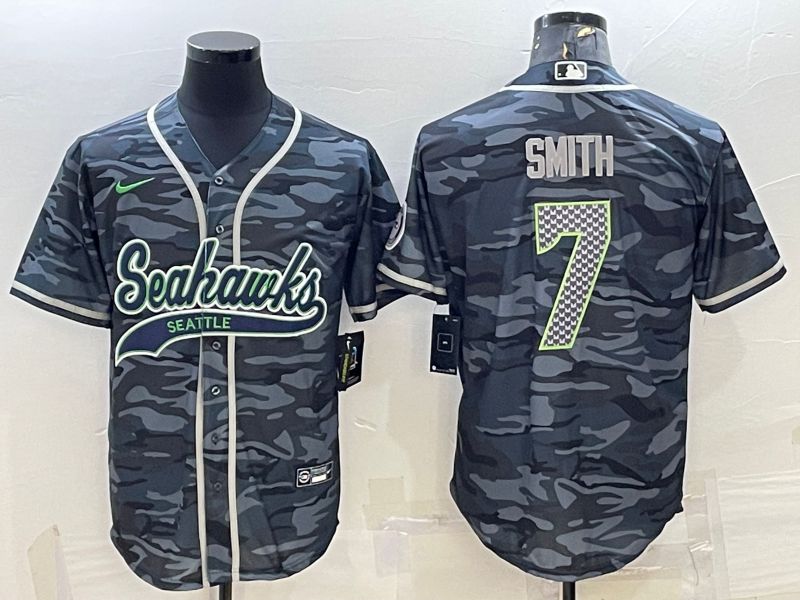 Men Seattle Seahawks #7 Smith Camo 2022 Nike Co branded NFL Jerseys->new york yankees->MLB Jersey